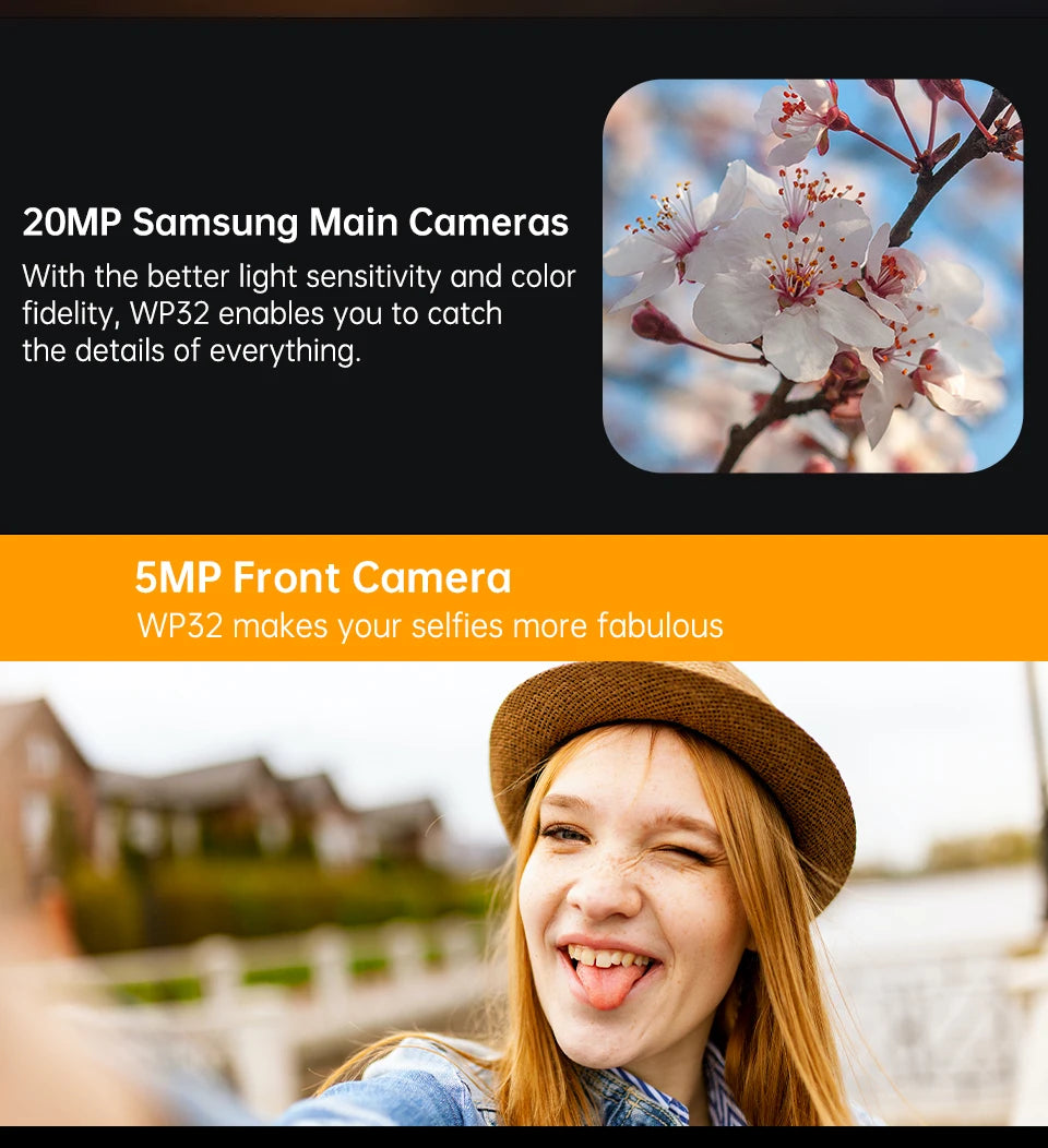 OUKITEL WP32 12GB(4+8) 128GB Mobile Phone IP68, Octa-Core, 6.0" HD+, Unbreakable Smartphone 6300mAh Android 13