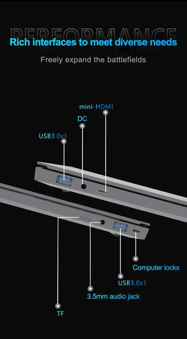 2025 New Laptop Computer Windows 11 32GB RAM 2TB SSD Intel Core i7 6500U 1920*1080 Resolution Laptop 15.6" Office Study Computer