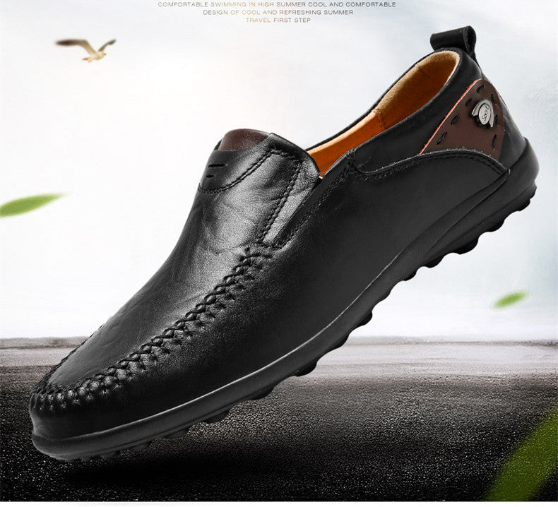 Men Shoes Casual Luxury Brand Genuine Leather Italian Men Loafers Moccasins Slip on Mens Driving Shoes Black Brown Plus Size 47