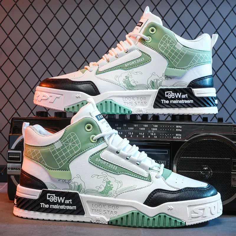 Men's Sneakers Fashion High Top Casual Shoe Lace Up platform Shoes for Men Tenis Shoes zapatos baratos liquidación envios gratis