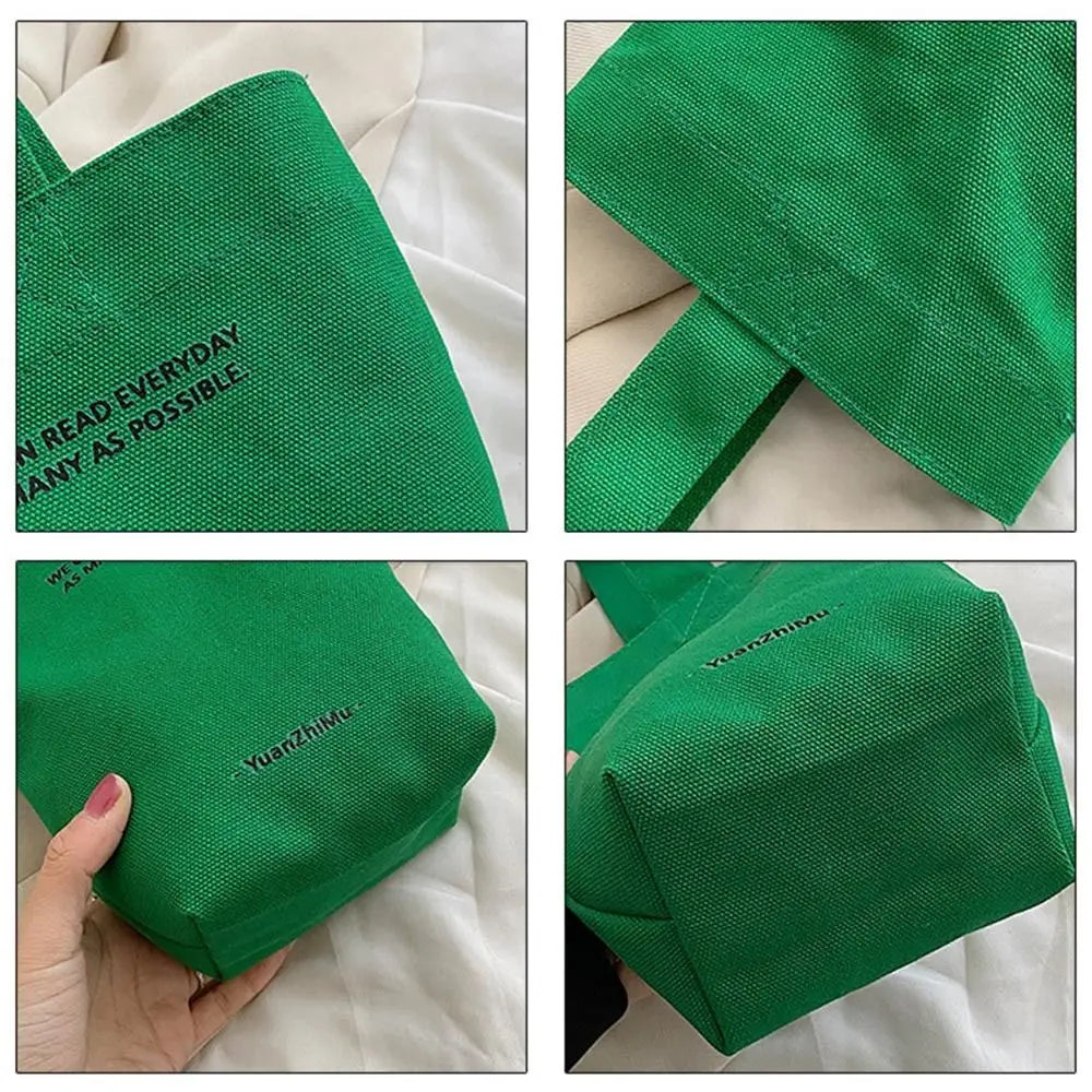 Casual Canvas Large Capacity Tote Women Handbags Letters Shoulder Crossbody Bags Shopper Bag Purse