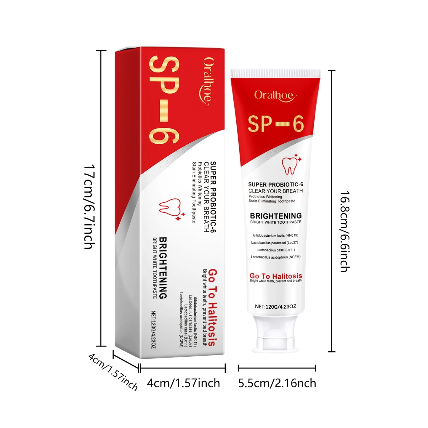 Sp 6 Probiotic Brightening Toothpaste Tooth Whitening Plaque Stains Remover Improves Yellow Teeth Lasting Oral Refreshing Care