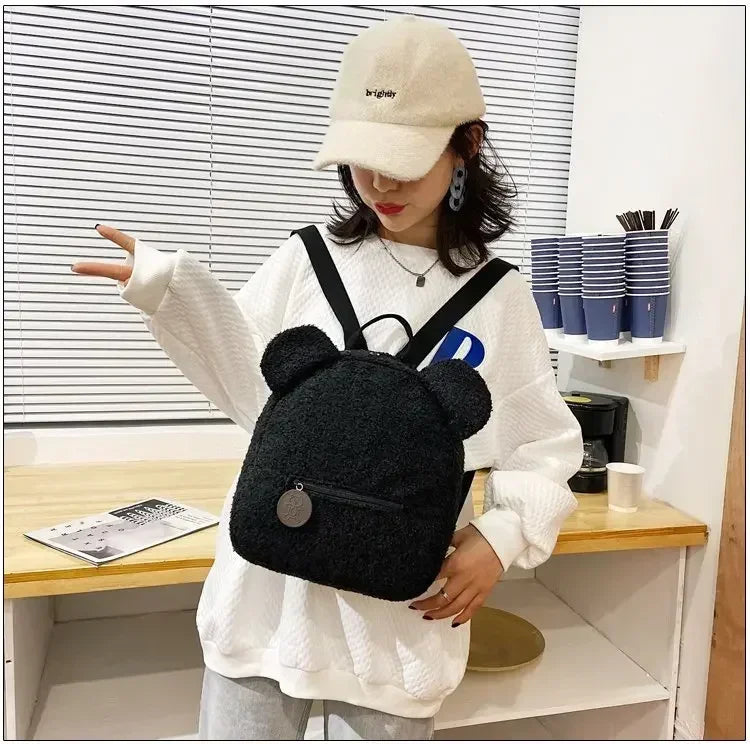 Girl Cute Backpack Women Sweet Travel Backpack Bag High Quality School Bag Girl Solid Soft Handbag Backpack Women