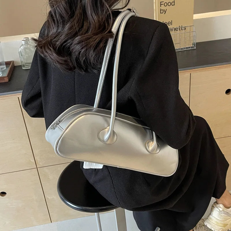 Advanced Sense Retro Pu Zipper Ladies Shoulder Bags Trend 2025 Light Luxury Hot Sale Bags for Women New Handbag Bolsas Femininas