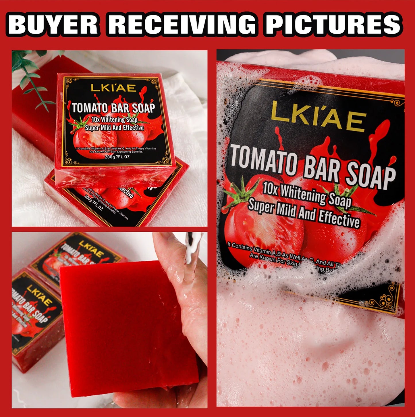 Natural Thailand Lycopene Powder Fruit Fragrance 10X Vitamin C Skin Care Beauty Whitening Face Soap For Black Spots