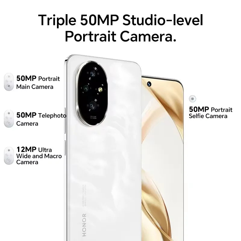 Global Version HONOR 200 5G Smartphone Snapdragon 7 Gen 3 Android 14 6.7'' AMOLED Display 5200mAh Battery Phone