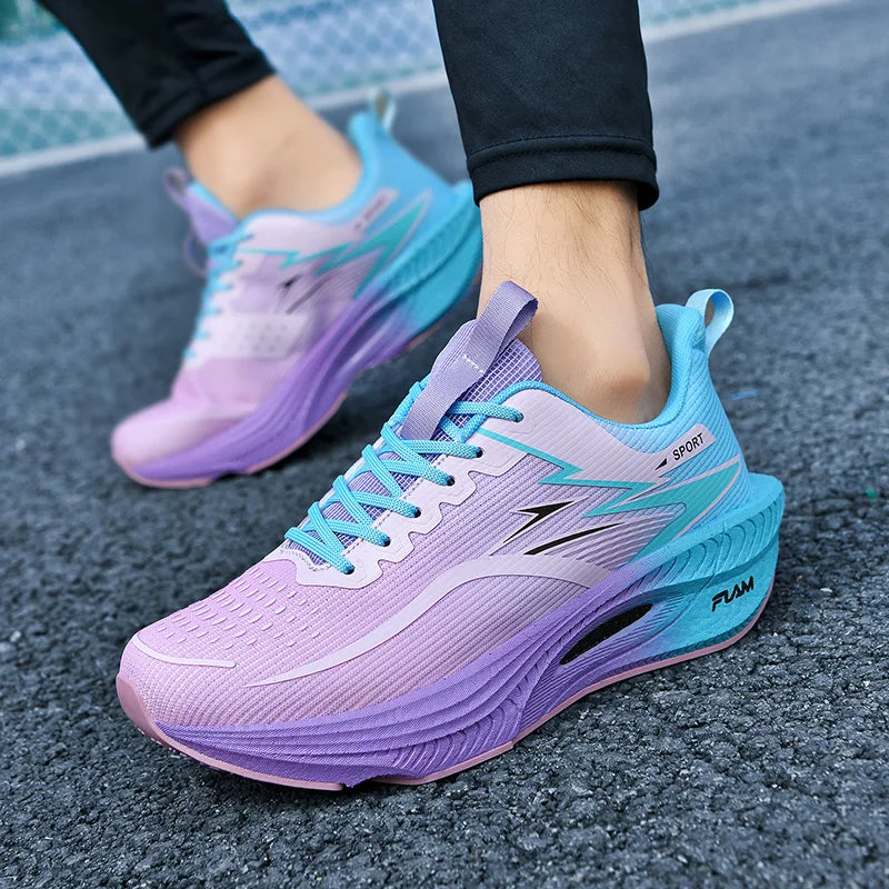 Couple Men's and Women's Carbon Plate Full-Length Summer Breathable Running Professional Breathable Running Shoes Shock-Absorbin