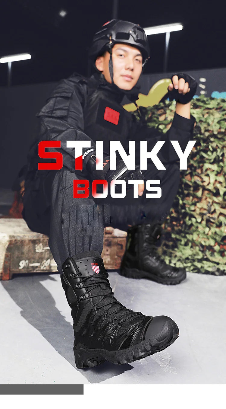 Special Forces Desert Combat Tactical Men's Tall Boots Wear-resistant Training Boots Waterproof Outdoor Mountaineering Sports Cl