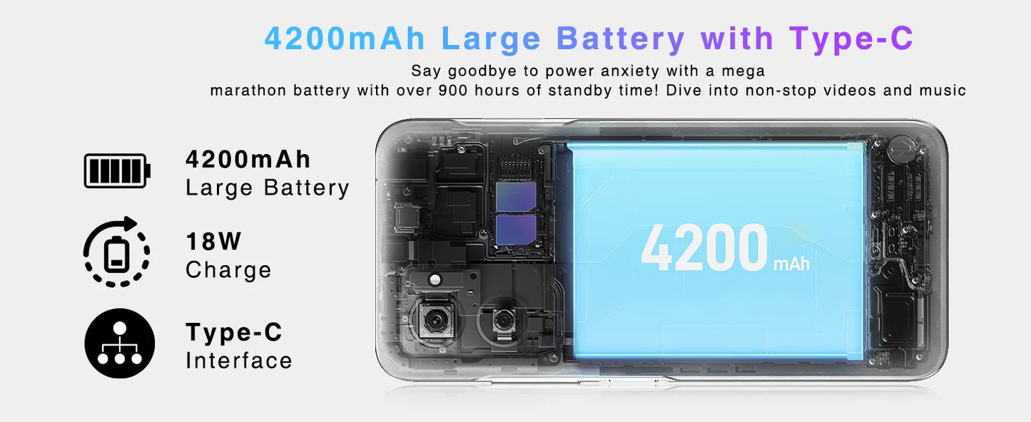 DOOGEE N50 Pro mobile phone free 20GB RAM + 256GB ROM Android 13 50MP AI camera, 6,52 inch 1TB expandable Widevine L1 4G