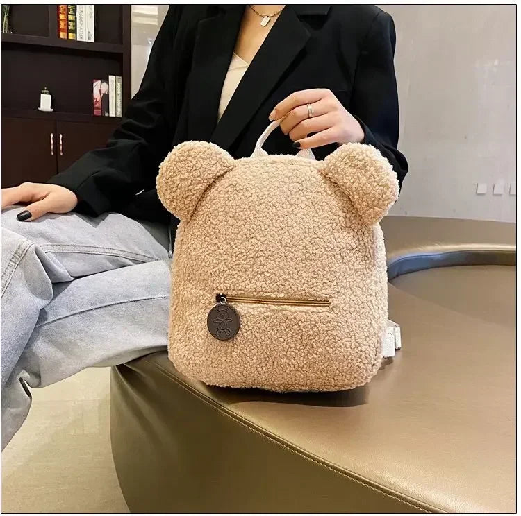 Girl Cute Backpack Women Sweet Travel Backpack Bag High Quality School Bag Girl Solid Soft Handbag Backpack Women