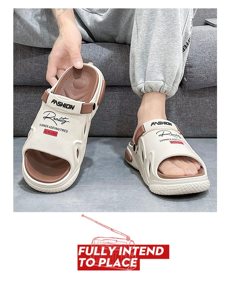 Sandals Beach Shoes Men's Slippers Soft and Comfortable Thick Bottom Wear-resistant Indoor and Outdoor Bathroom Unisex Fashion