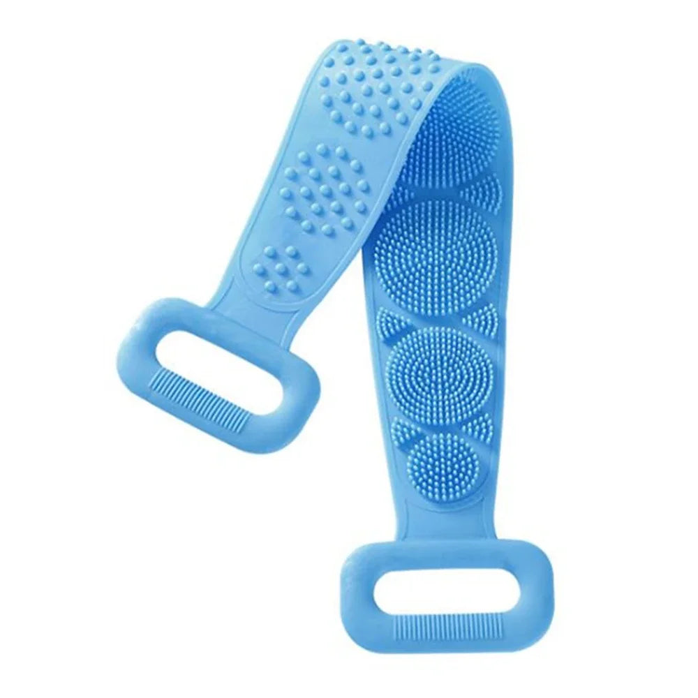 1pc Silicone Body Scrubber Exfoliating Massage Brush Bath Towel Shower Back Cleaning Tool Long Rubbing Back Body Clean Brush