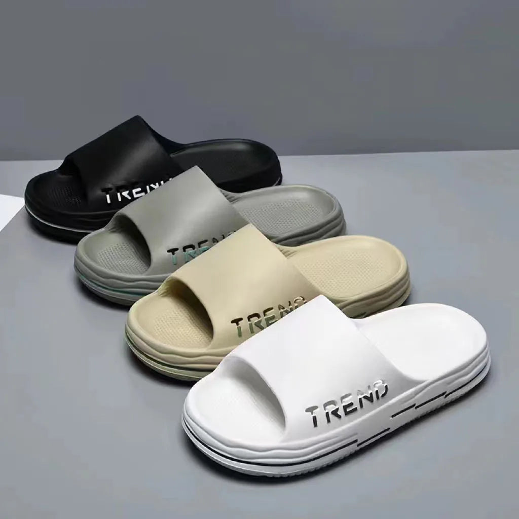 Men's Non-Slip EVA Platform Slides Comfortable Soft Sole Cloud Slippers For Indoor Outdoor Bathroom Beach Summer Sandals for Men