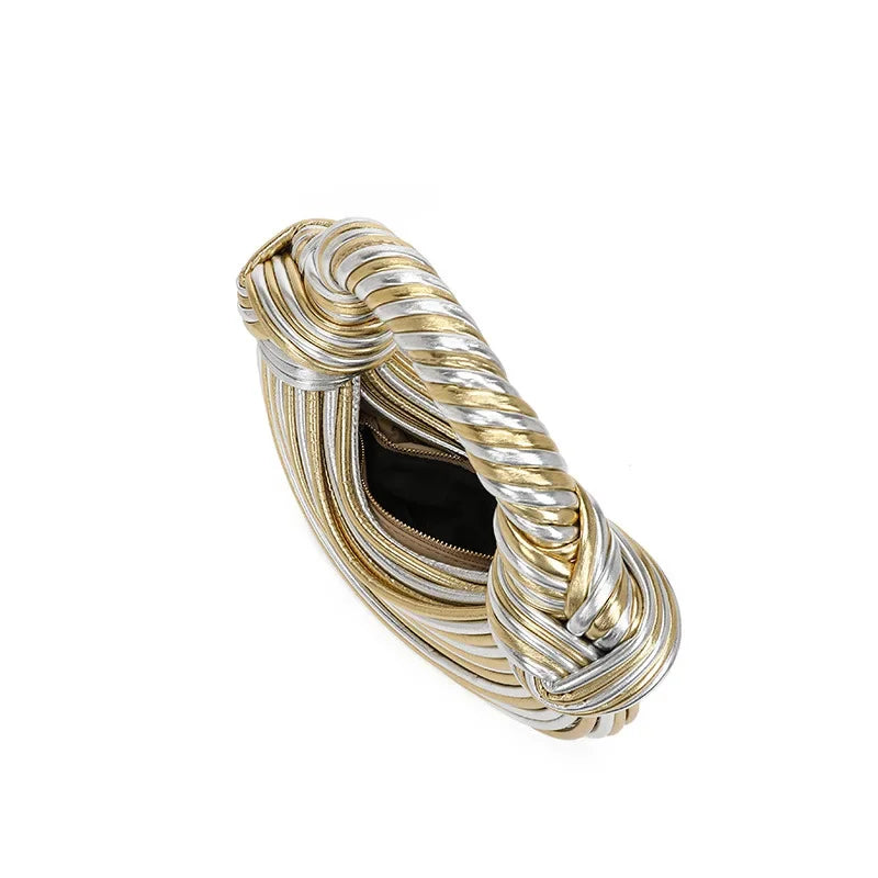 2024 New Fashionable Creative Women's Handbag Cross-border Style Hand-woven Label Bread Bag Underarm Bag Crossbody Clutch