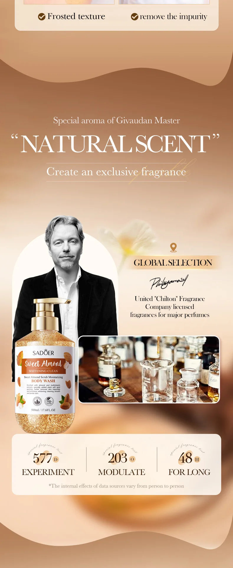 500ml Sweet Almond Scrub Whitening and Cleansing Shower Gel Body Wash Bath and Body Works