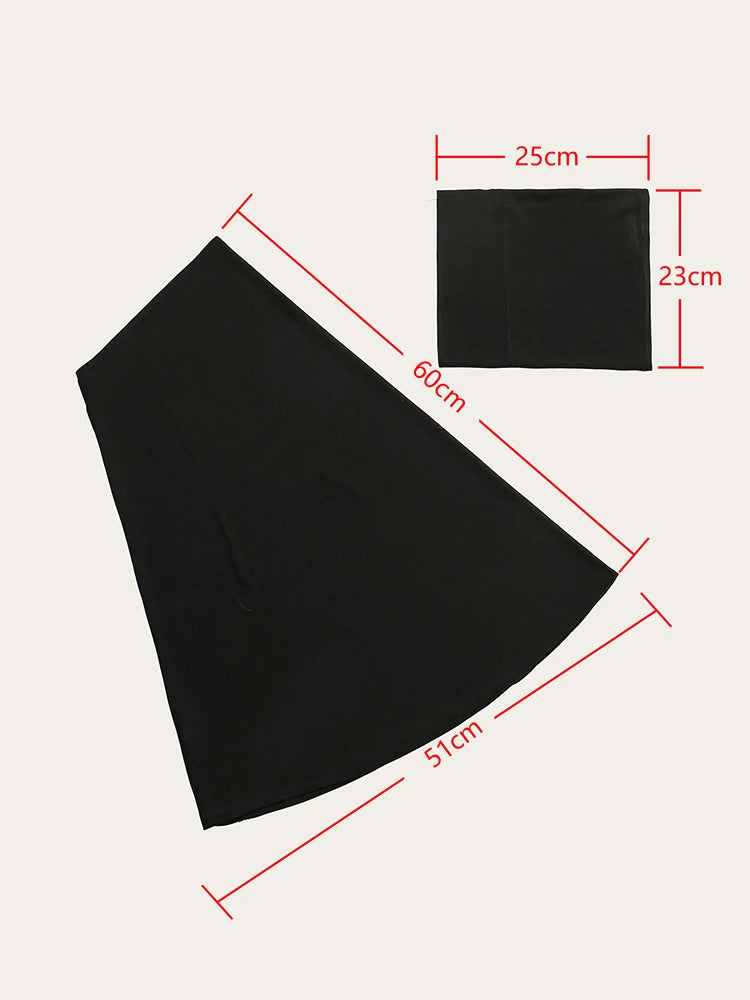 Crystal Hemp Hijab With Matching Undercap Set Women Plain Hijabs Inner Caps Malay Muslim Headband Two-piece Scarf Set