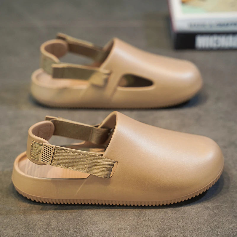 Summer Men Slippers Platform Outdoor Beach Sandals Clogs Quick Dry Non-Slip Indoor Home Slides Bathroom Shoe Male Casual Loafers