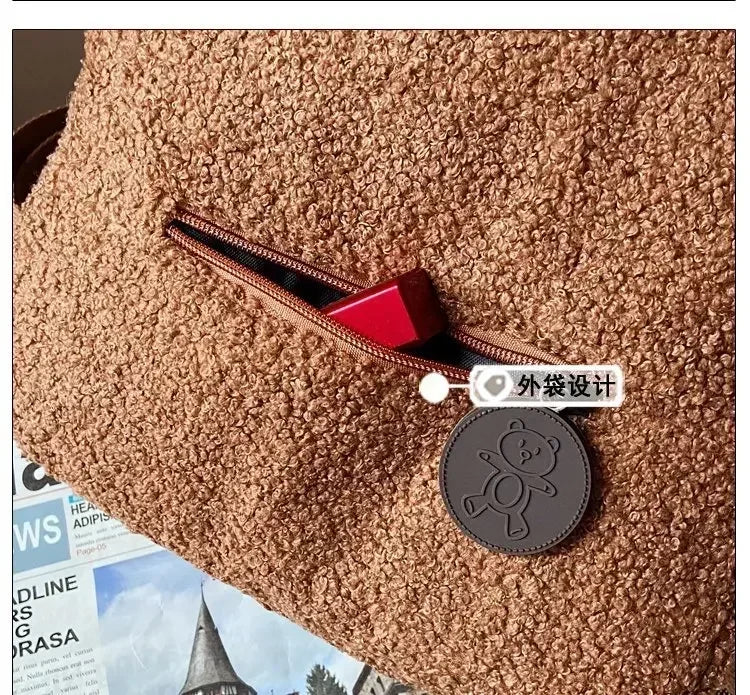 Girl Cute Backpack Women Sweet Travel Backpack Bag High Quality School Bag Girl Solid Soft Handbag Backpack Women