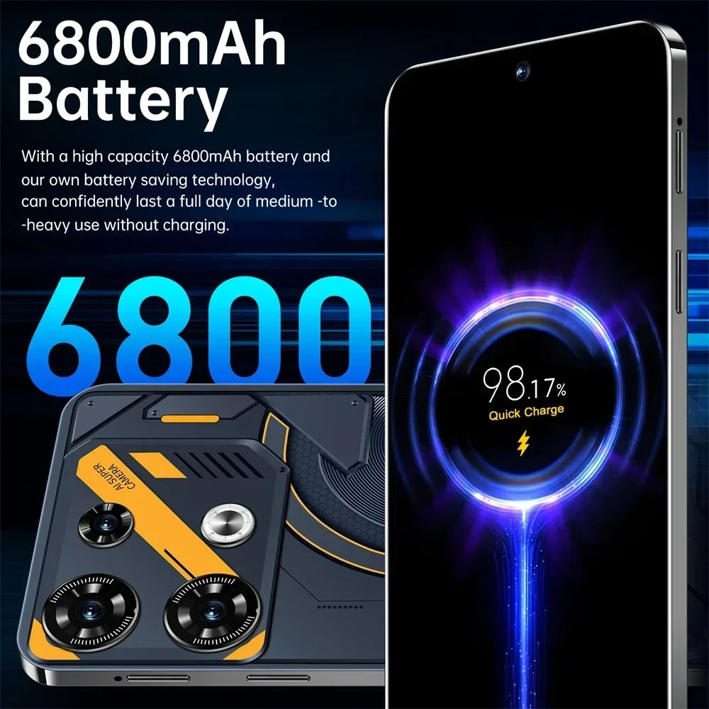 2025 GT10 Pro Original Smartphone 4G 5G 7.3HD 16G+1T Dual Sim Cellphones Android 13 Cell Phone 108MP 6800mAh Smart Mobile Phone