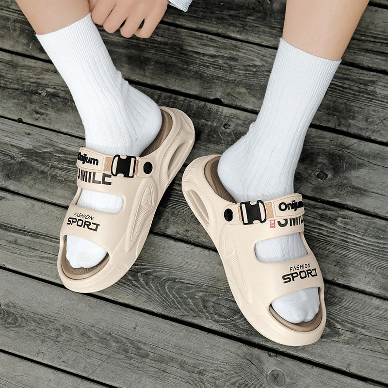 Summer Men's Outdoor Sandals Slippers Beach Comfortable Slides Soft Clogs Men Casual Shoes Garden Shoes Men Women Beach Sandals