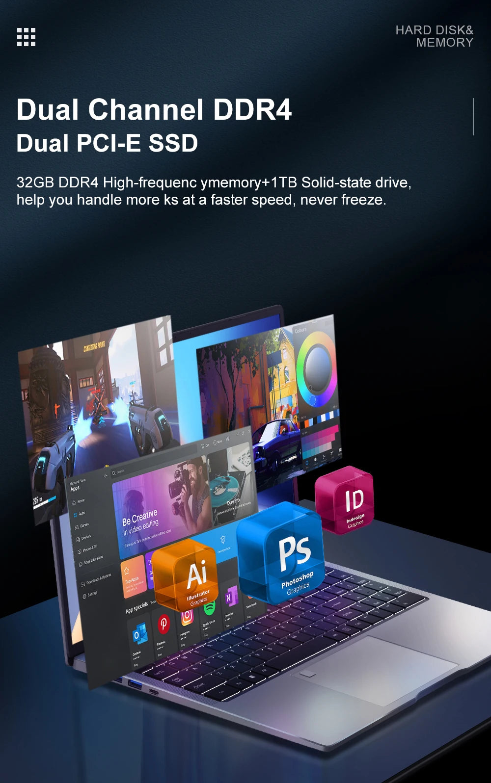 Laptop 16 inch 2.5K 120Hz Intel Core i9-12900HK WiFi 6 32GB RAM 1TB SSD Laptop Windows 11 pro Notebook Office Computer