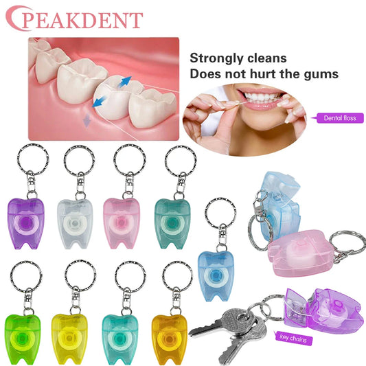 30Pcs Dental Floss Keychain 15M Oral Hygiene Health Clean Wire Portable Oral Care Flosser Teeth Cleaning Pick Dental Floss Gifts