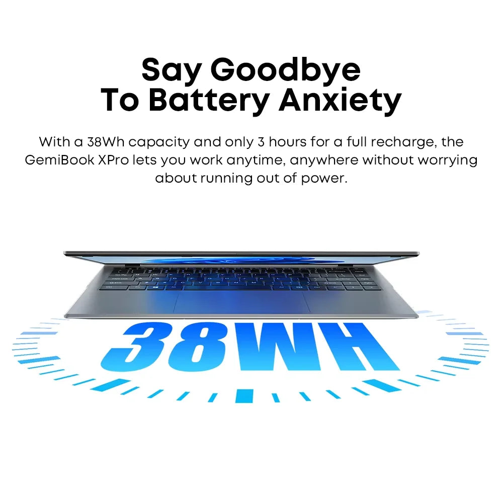 CHUWI GemiBook XPro 14.1 Inch Laptop Intel 12th N100 8GB DDR5 256GB SSD Windows 11 1920*1080 16:9 Screen WiFi 6 BT5.2 38Wh