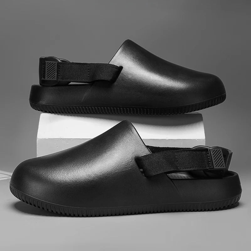 Summer Men Slippers Platform Outdoor Beach Sandals Clogs Quick Dry Non-Slip Indoor Home Slides Bathroom Shoe Male Casual Loafers