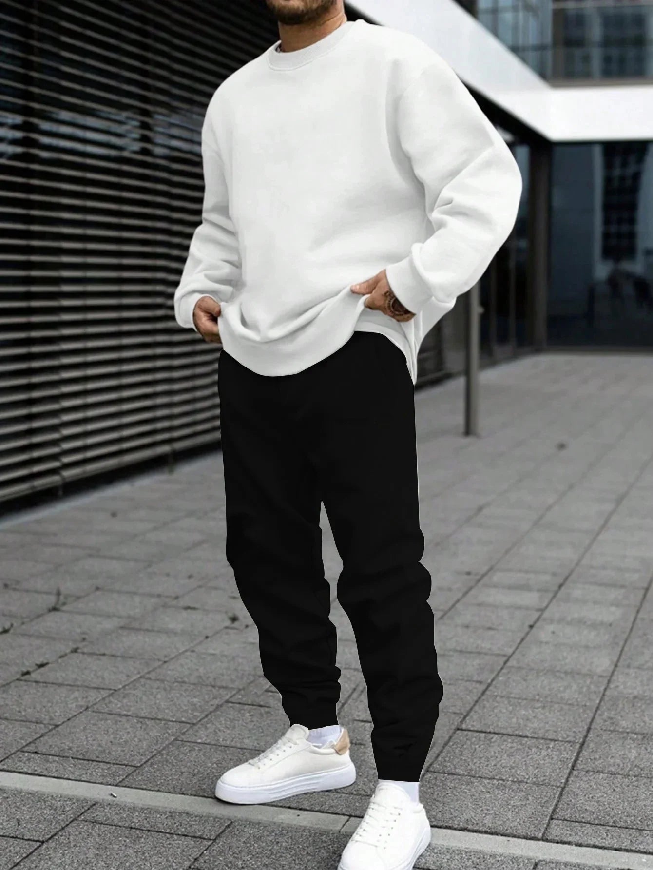 New in Mens Tracksuit O Neck Sweatshirt Sweatpants 2 Pcs Set Casual Jogging Pullover Pants Man Clothing Fall Popular Streetwear
