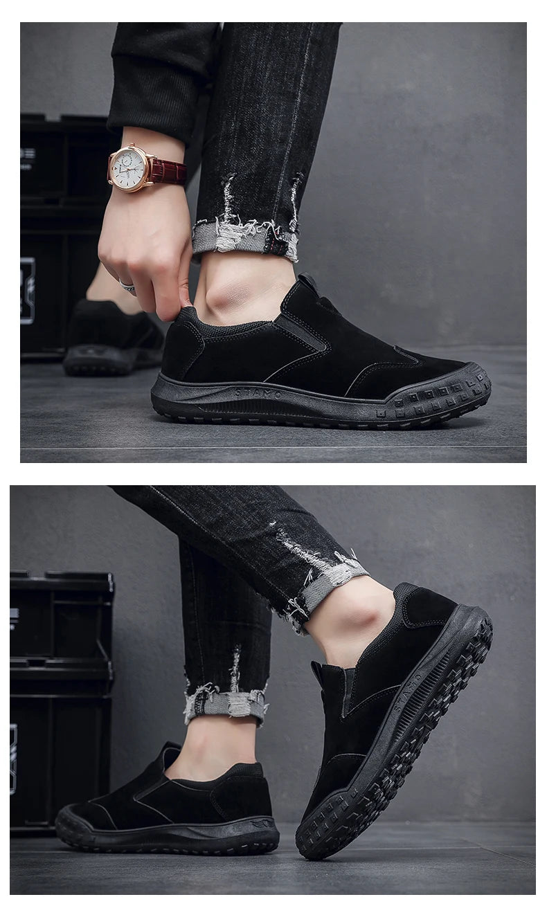 2025Men's Workwear Casual Sneakers Indoor Breathable Loafers Outdoor Seasonal Lightweight Beach Shoes Soft Sole Non-slip Fashion