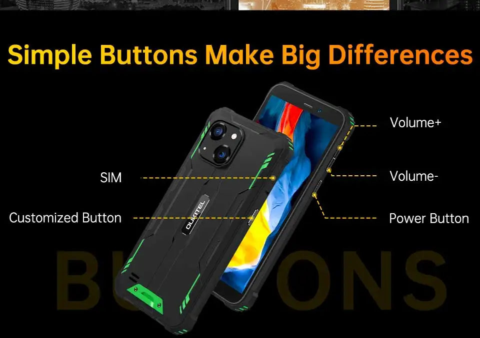 OUKITEL WP32 12GB(4+8) 128GB Mobile Phone IP68, Octa-Core, 6.0" HD+, Unbreakable Smartphone 6300mAh Android 13