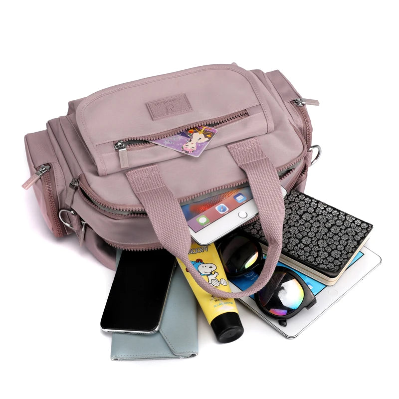 Fashion Multi Pocket Women‘s Handbag Durable Fabric Female Shoulder Bag Large Capacity Girls Shopping Bag Casual Tote SAC