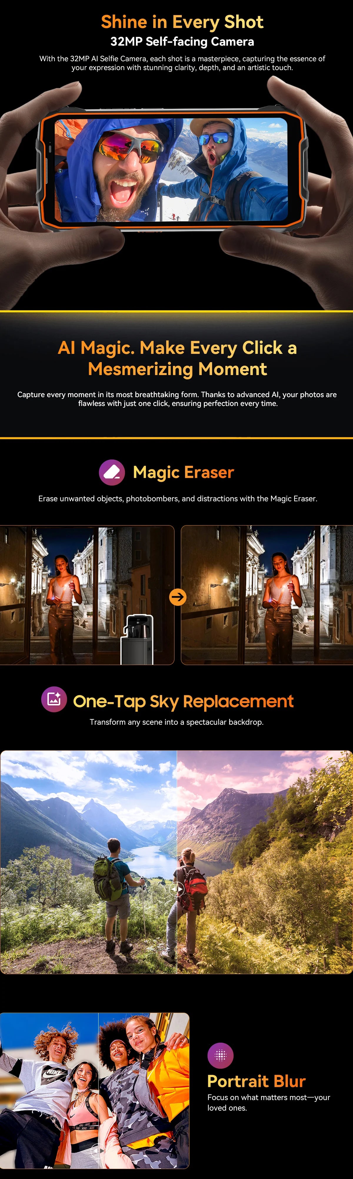 BLACKVIEW BL7000 5G AI Rugged Phone Deepseek GPT Android 15 Smartphone, 6.78" HD+2.4K Display 120Hz, 24(8+16)GB 256GB, 7500Amh