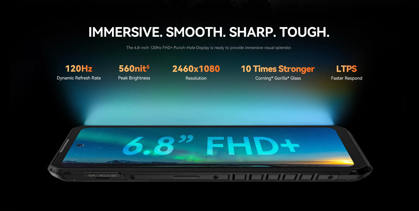 IIIF150 B2 Pro Rugged Smartphone Android Cell Phone G99 120Hz 6.8'' Screen 24GB RAM 256GB ROM 108MP Camera 10000mAh 30W Charge