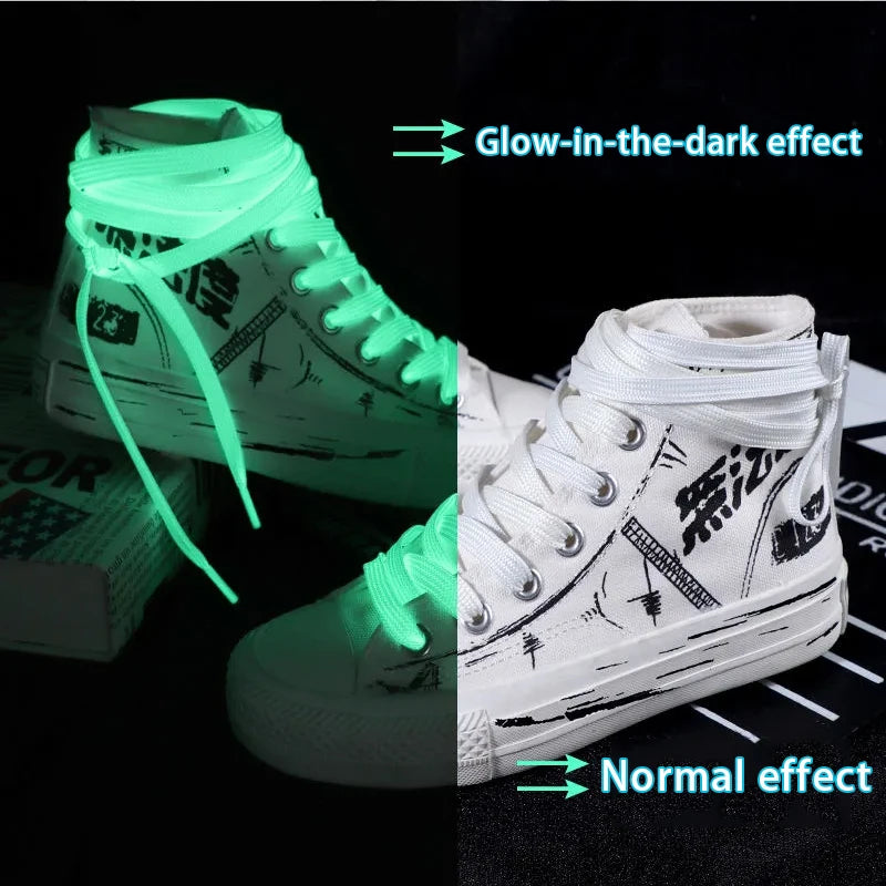 1pair Shoelaces Glow In The Dark Night Luminous Sports Shoes Accessories Elastic Laces Shoestrings Shoelaces for Kid Sneakers