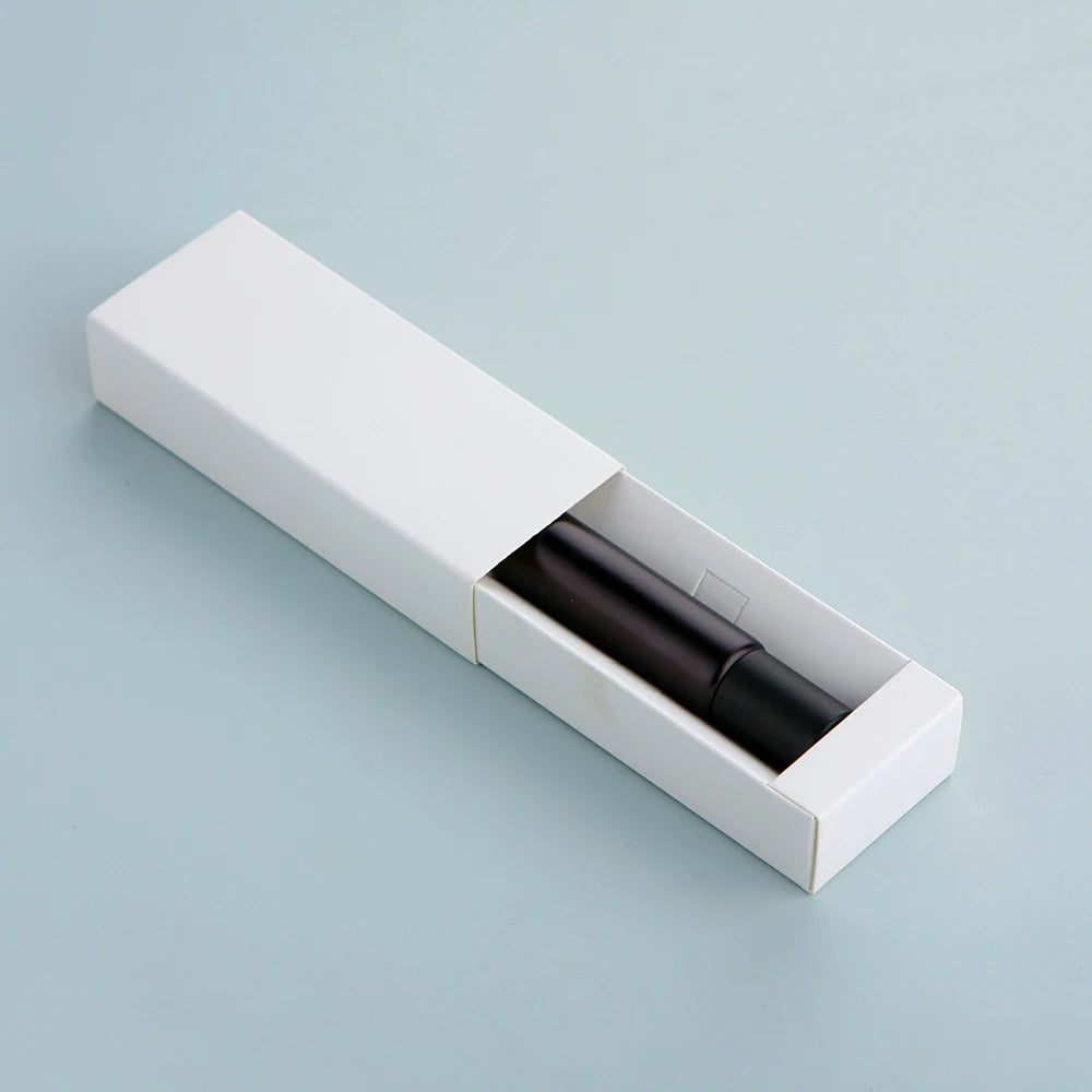 50 件/批 5ml 10ml 霧面黑色精油瓶帶盒滾珠香水瓶化妝品容器印製 LOGO 另付