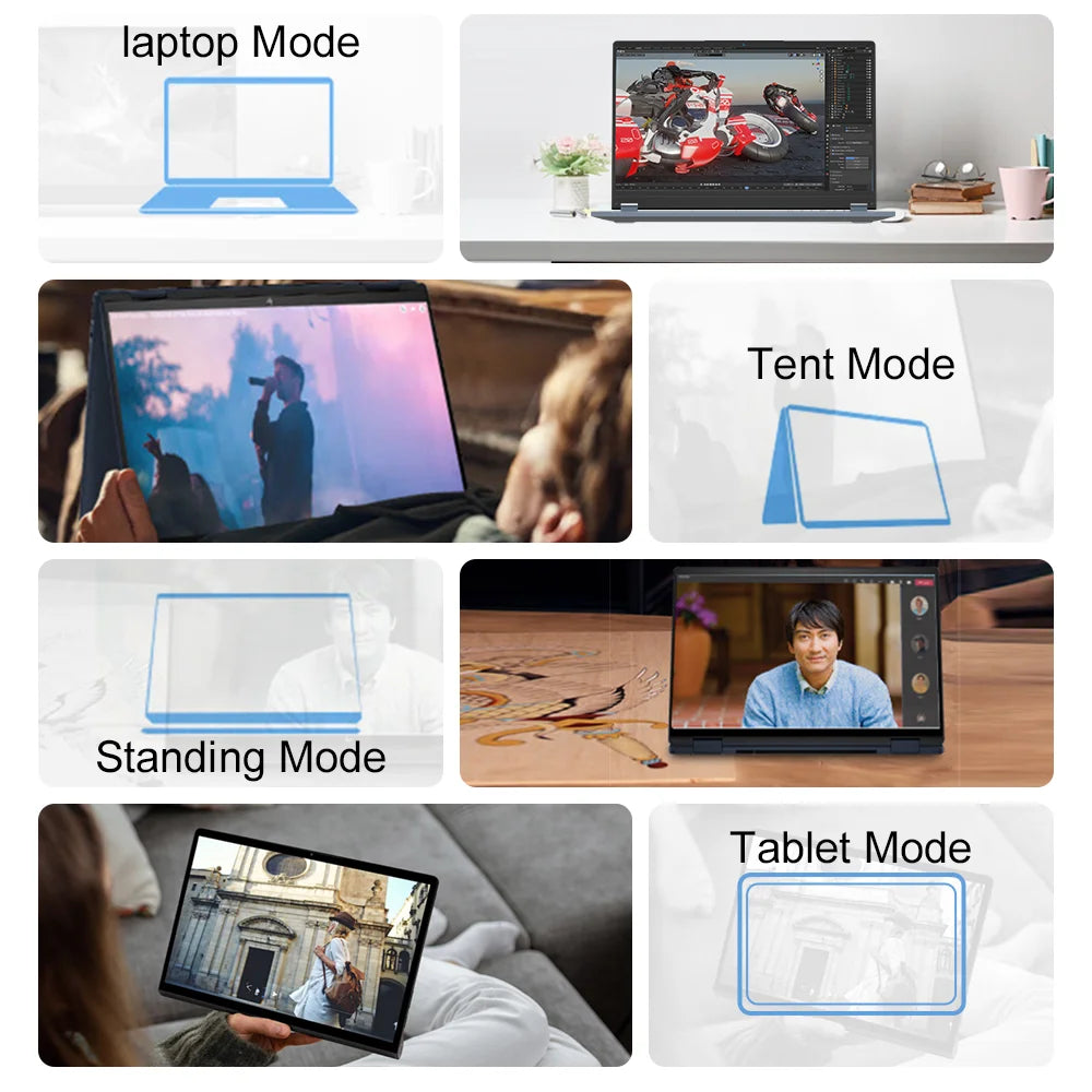 Ninkear YBOOK15 Laptop AMD Ryzen 3 3200U 15.6 Inch 360° Flip FHD IPS 1920*1080 Touchscreen 16G+512GB Backlit Keyboard Windows 11