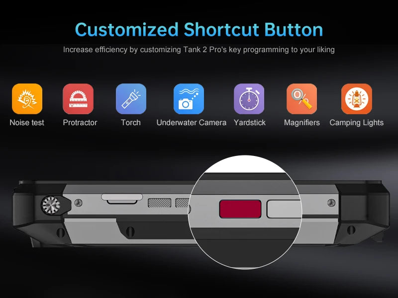 8849 Tank 2 PRO Unihertz Rugged Smartphone 24GB 512GB 100MP Rear Camera 23800mAh 120W Android 14 Dual Sim NFC OTG Cell Phone