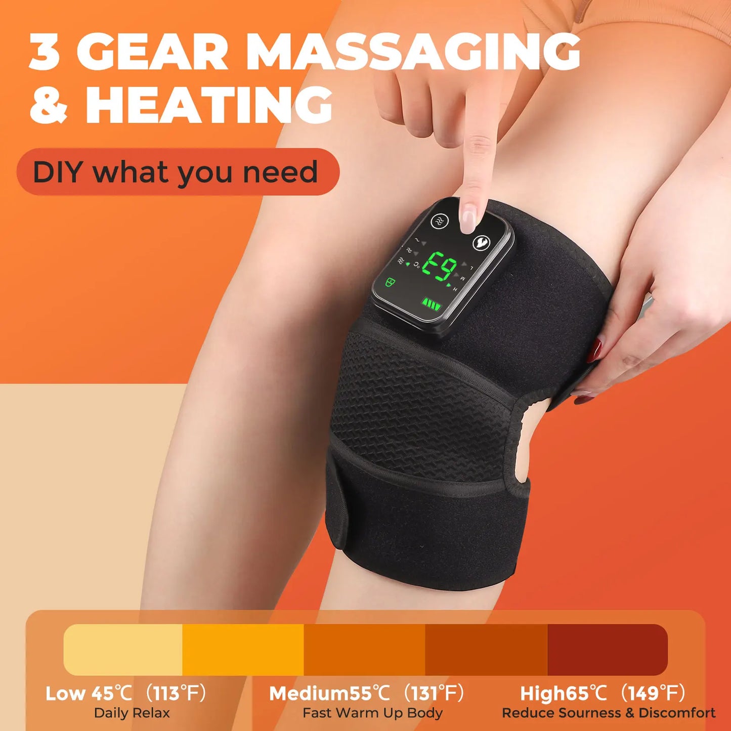 3 in 1 Heated Knee & Shoulder Steamer Vibration Elbow Warmer Shoulder Massager for Arthritis Temperature Control Support Brace