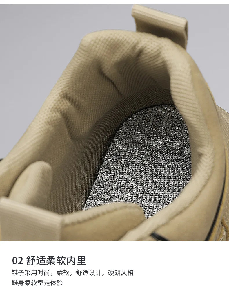 2024 New Men's High Top Platform Casual Boots Swivel Button Outdoor Cargo Men's Booties Motorcycle Ankle Boots Sneakers for Men