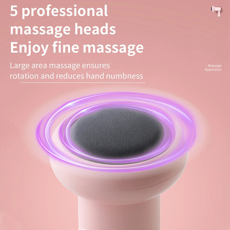 Massage Gun Wireless Charging Fat Pushing Machine Handheld Portable Massage Stick Neck, Waist, Shoulder Kneading Pink White