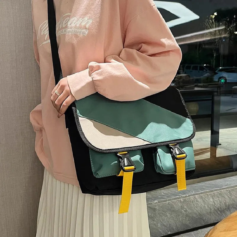 Waterproof Nylon Messenger Bags for Women Canvas Handbags Shoulder Crossbody Bag Large Capacity Casual Students School Bags