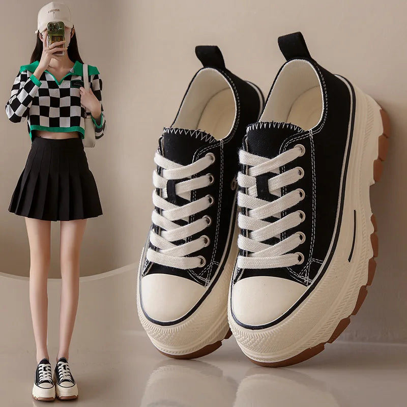 Canvas Womens Shoes High Platform Sneakers for Women 2023 New Breathable Woman Tennis Shoes Casual Women's Tennis Scarpe Donna