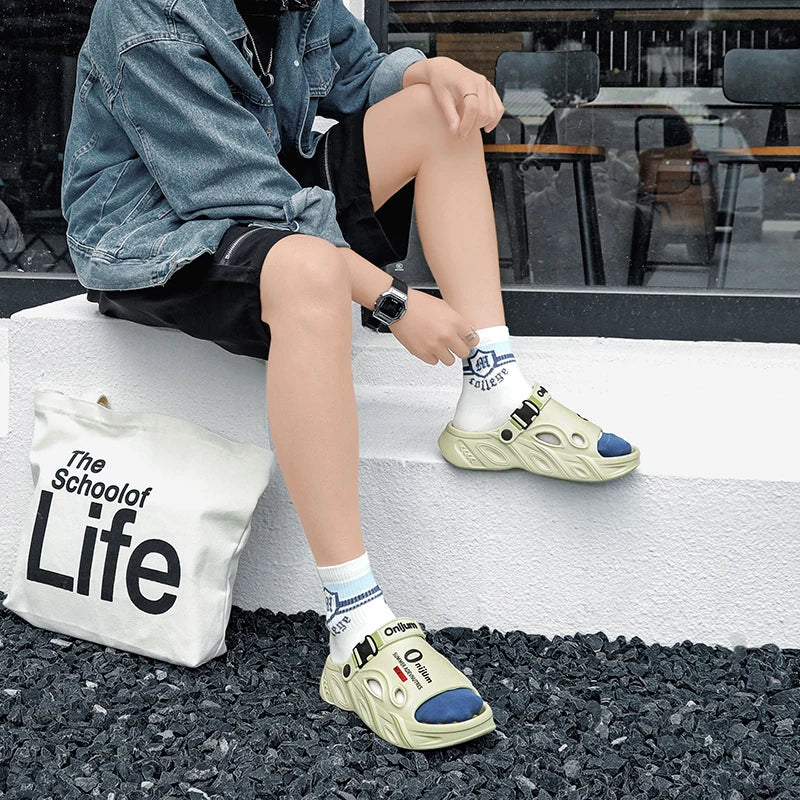 2025 New Men Slippers Summer Slides Dual-purpose Sandals EVA Soft-sole Unisex Men Women Indoor Outdoor Walking Beach Shoes