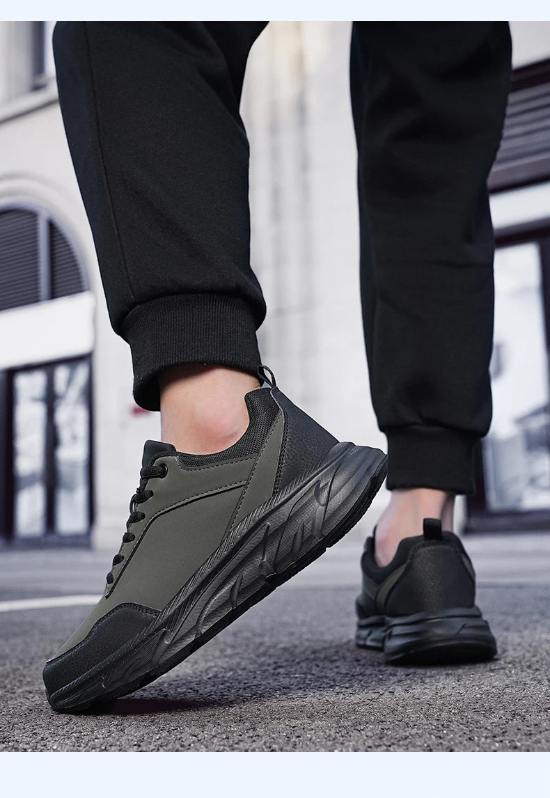 Autumn Men Sneakers Thick Soled Casual Shoes Men Cushioning Sports Shoes Outdoor Waterproof Walking Shoes Plus Size 39-48