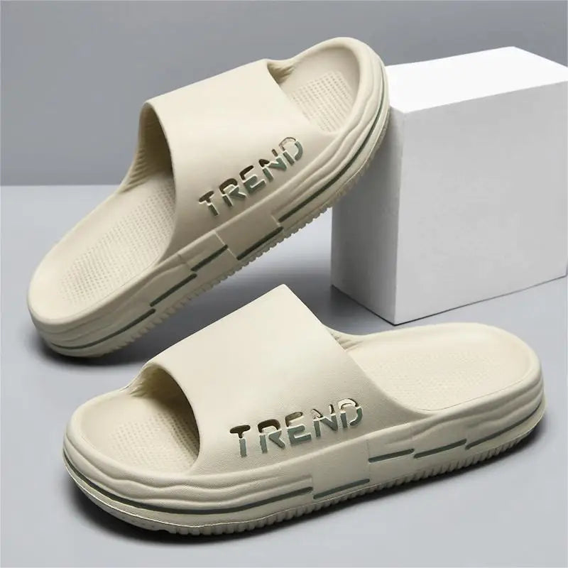 Men's Non-Slip EVA Platform Slides Comfortable Soft Sole Cloud Slippers For Indoor Outdoor Bathroom Beach Summer Sandals for Men
