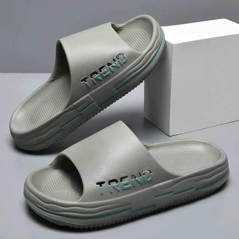 Men's Non-Slip EVA Platform Slides Comfortable Soft Sole Cloud Slippers For Indoor Outdoor Bathroom Beach Summer Sandals for Men