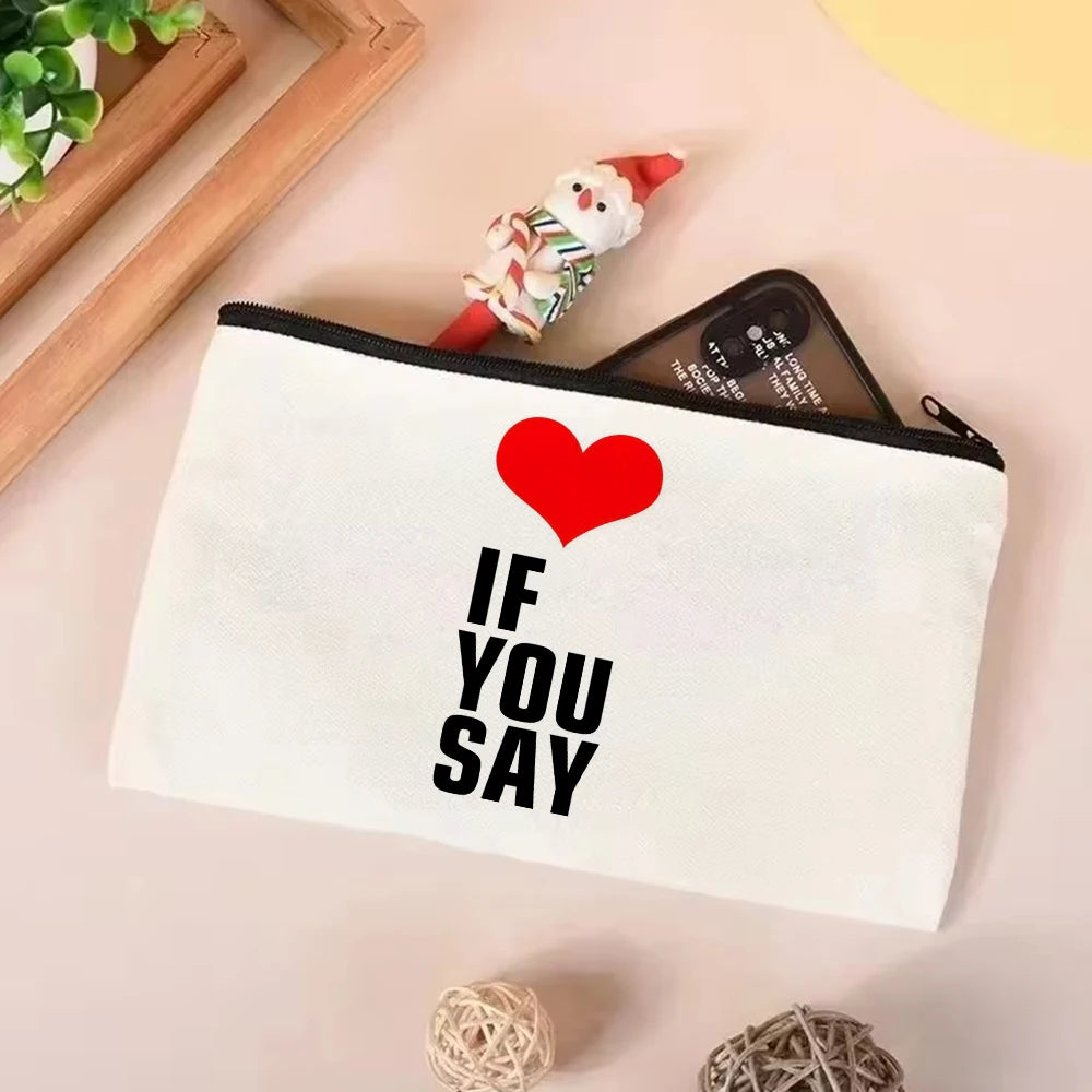 Love If You Say Kpop PatternTote Bag Shoulder Bag For Women's Reusable Shopping Bag Trendy Folding Shoulder Bag Holiday Bag