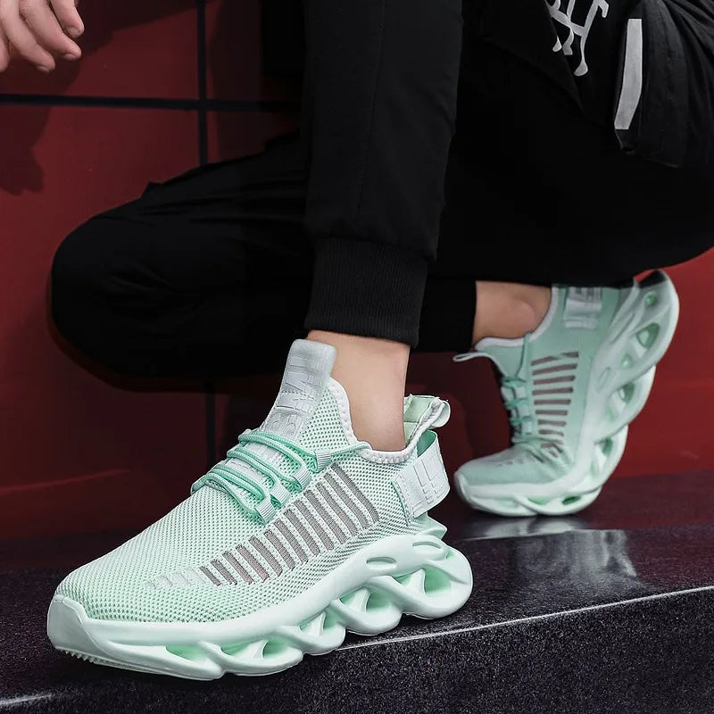 YRZL Men Shoes Comfortable Casual White Sneakers Breathable Platform Running Shoes for Men Mesh Tenis Sport Shoes for Men