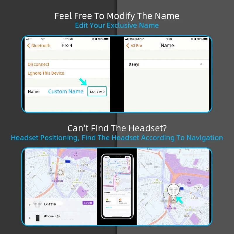Casques sans fil Airs Pro, écouteurs Bluetooth TWS avec fenêtre contextuelle Siri, positionnement étanche, contrôle tactile pour iOS